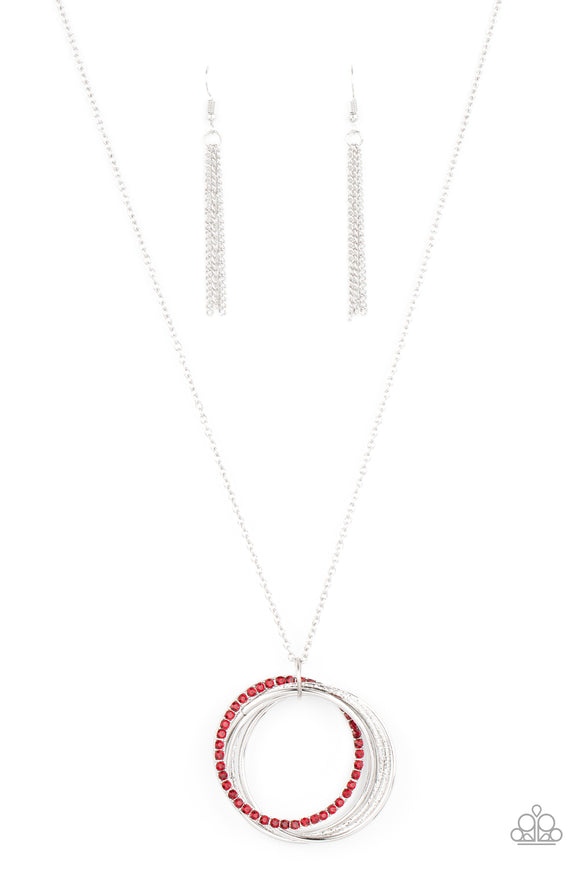 Paparazzi Full Frontier Red Stone Necklace | CarasShop